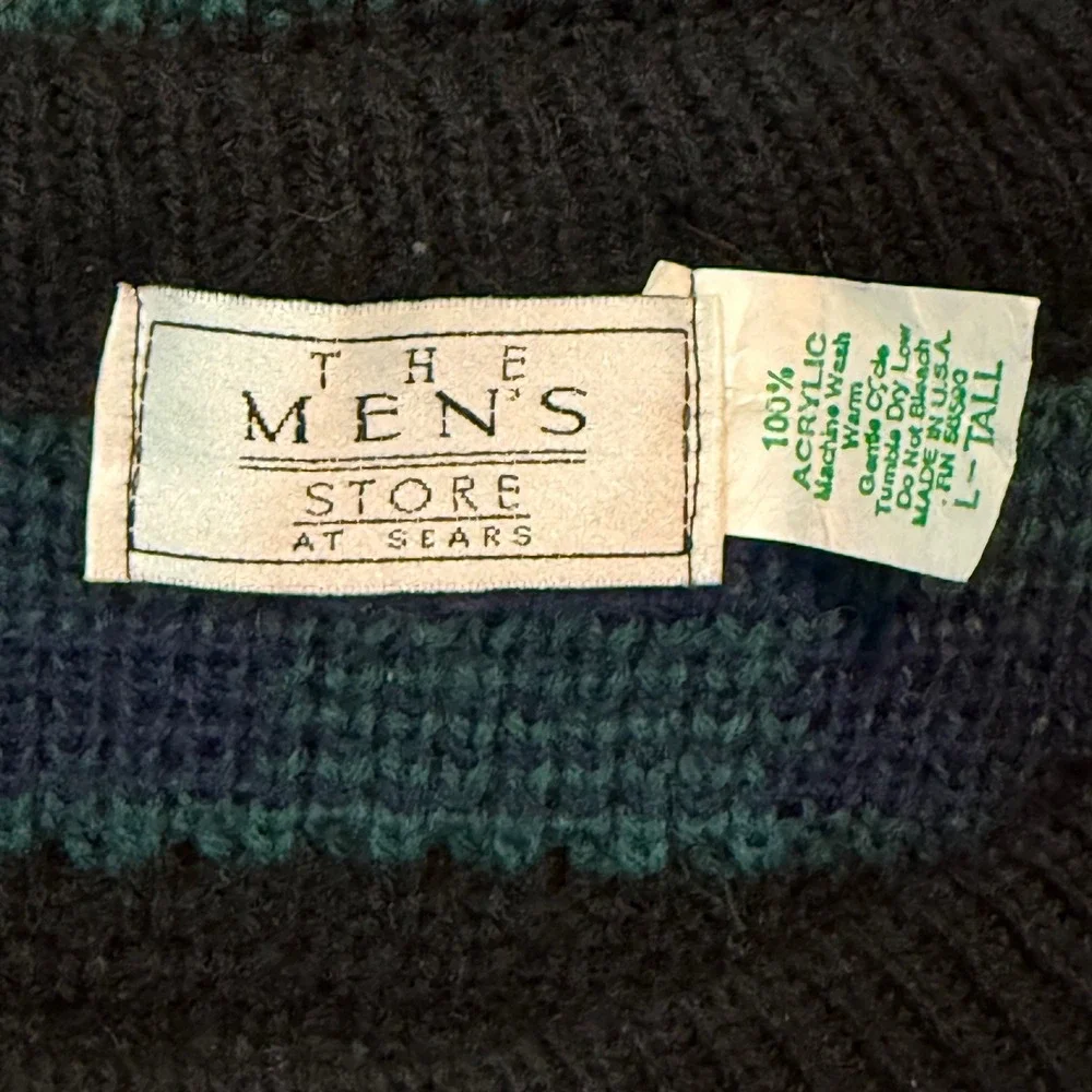 VTG The Mens Store Sears Southwestern Geometric Aztec Sweater Mens L‎ Tall 90s